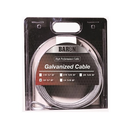 Baron Baron Galvanized Galvanized Steel 1/8 in. D X 50 ft. L Aircraft Cable 86005